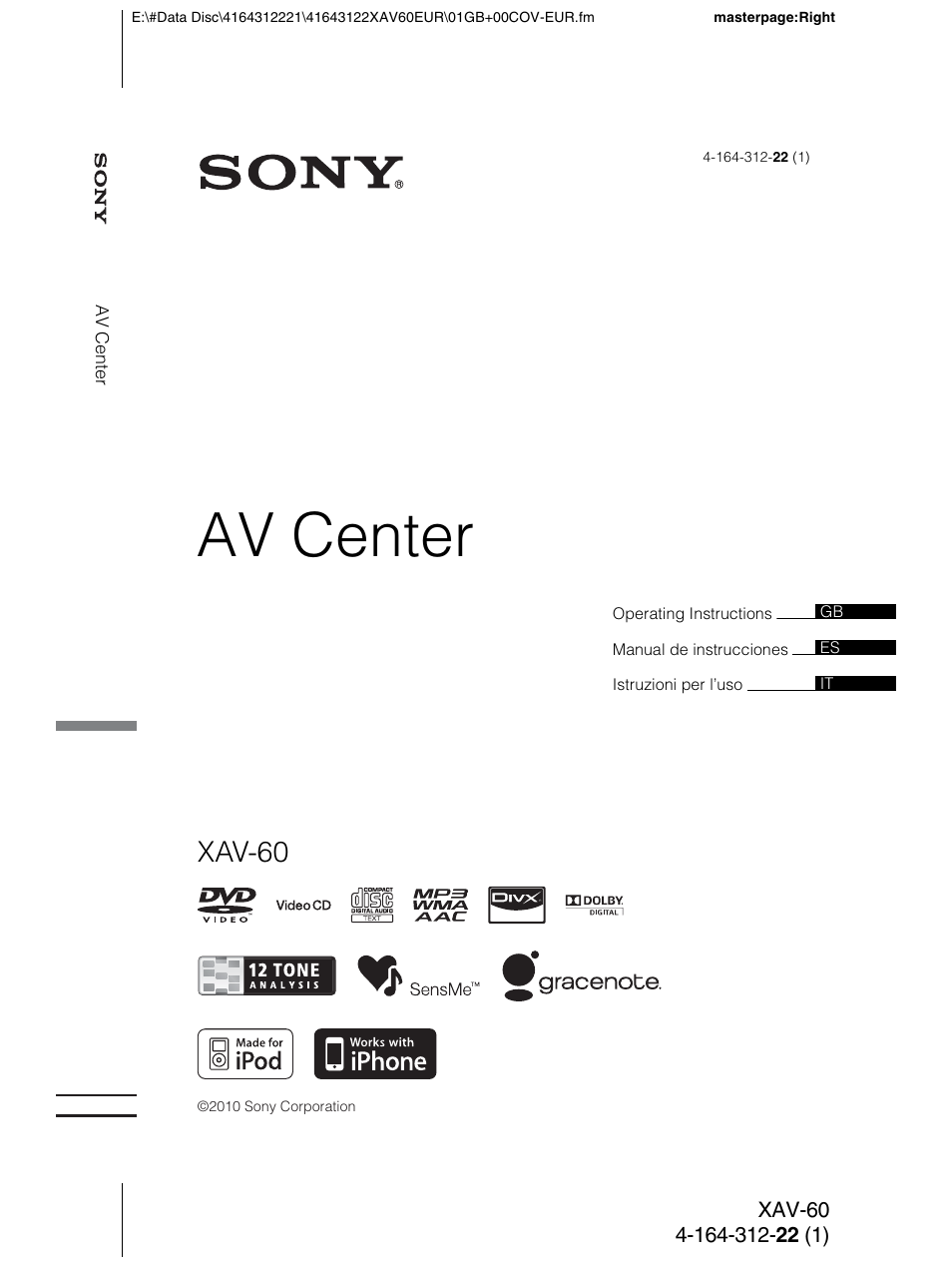 Sony XAV-60 User Manual | 188 pages