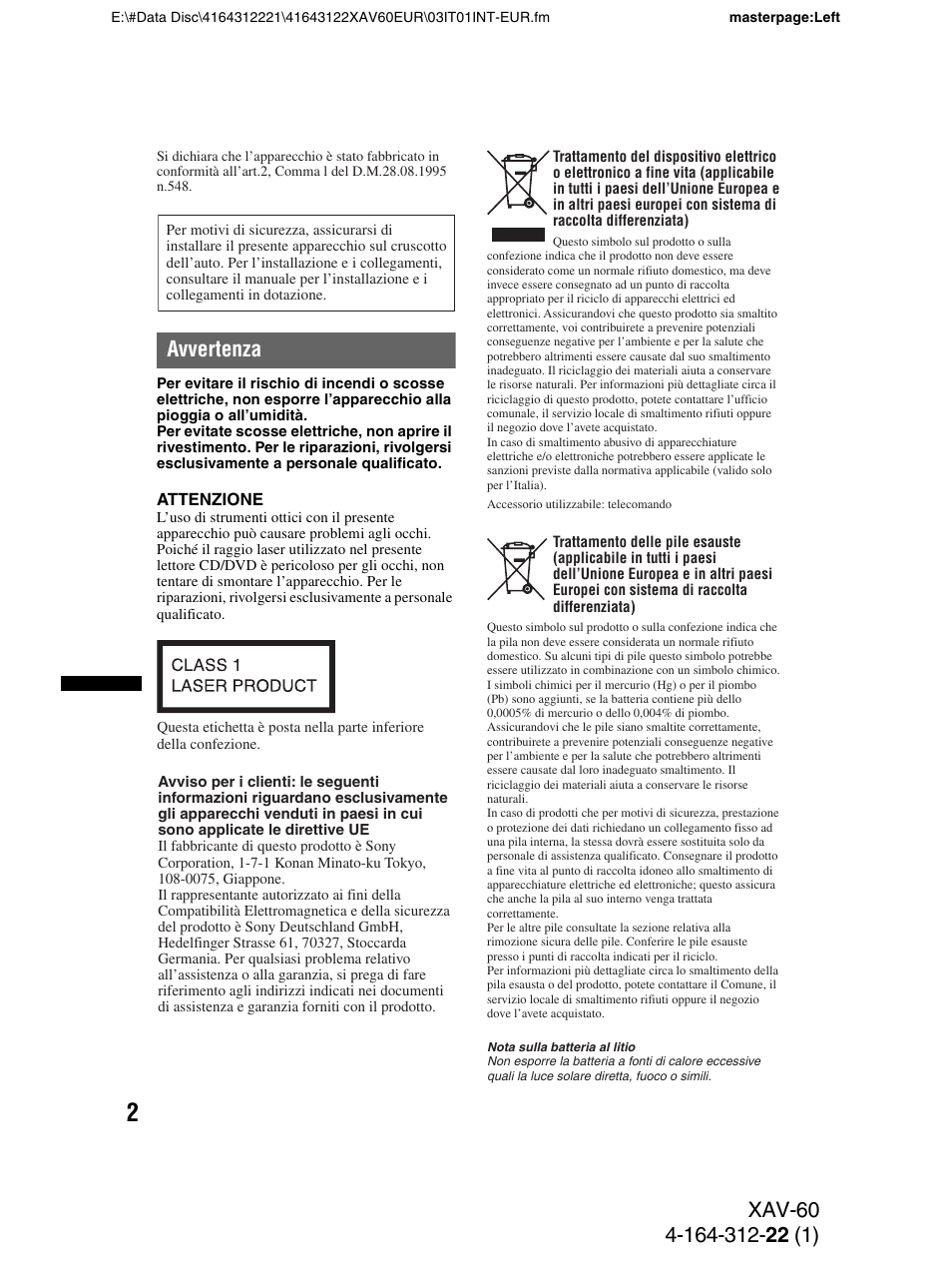 Sony XAV-60 User Manual | Page 124 / 188