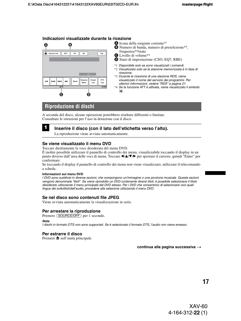 Riproduzione di dischi | Sony XAV-60 User Manual | Page 139 / 188