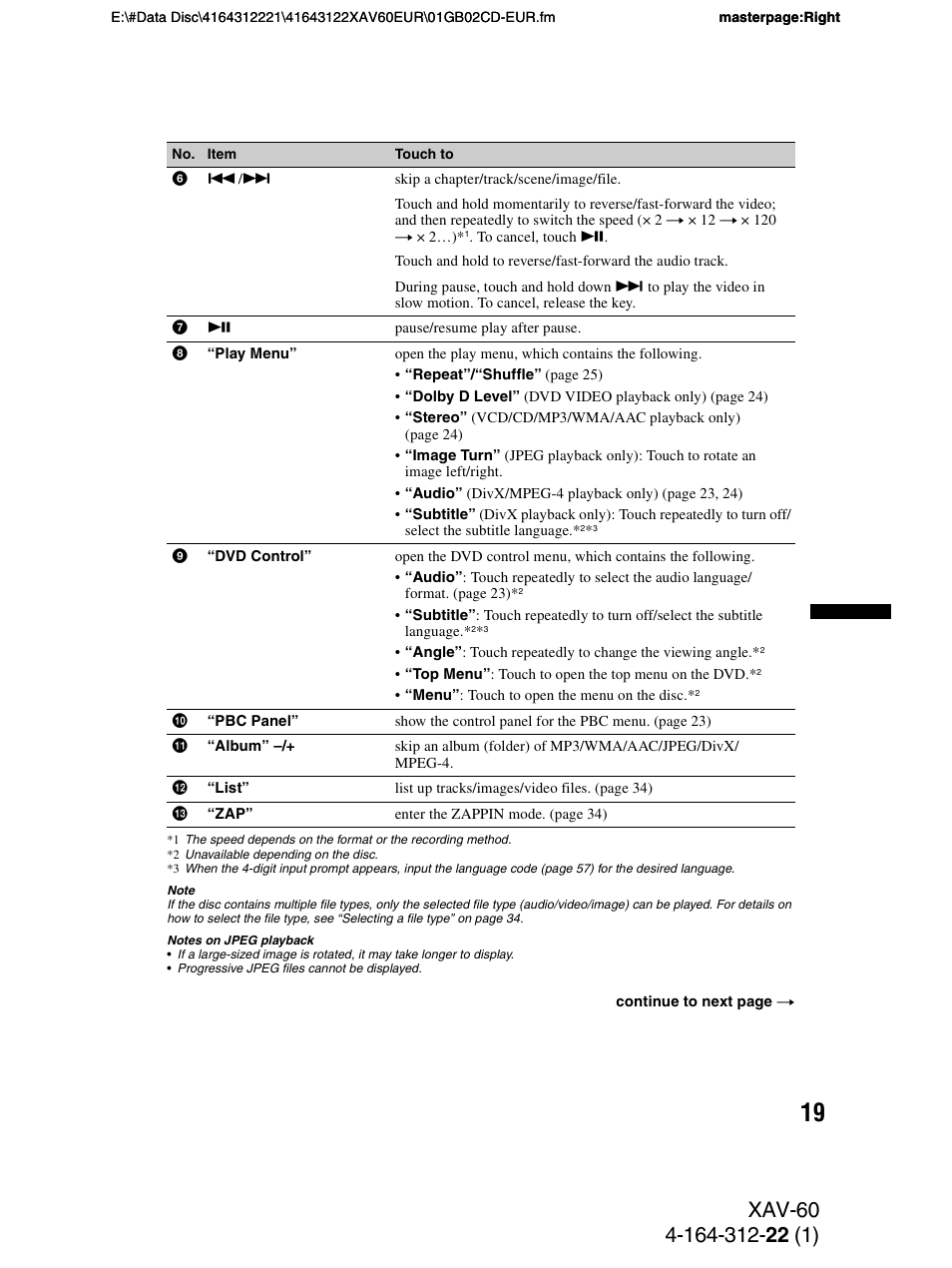 Sony XAV-60 User Manual | Page 19 / 188