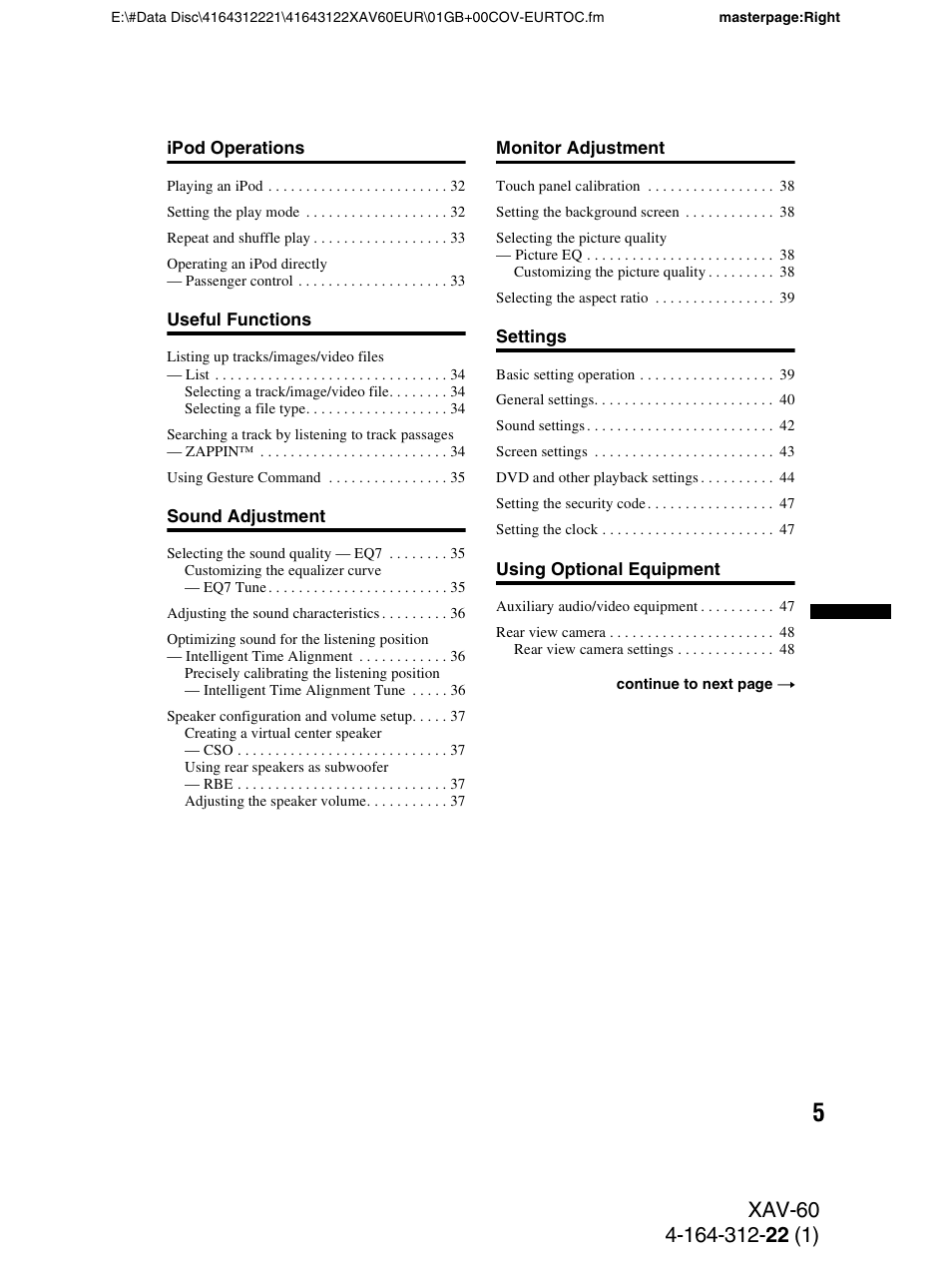 Sony XAV-60 User Manual | Page 5 / 188