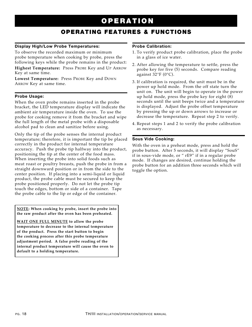 Operating features & functions | Alto-Shaam Cook & Hold Oven Electronic Control 1000-TH/III User Manual | Page 20 / 49