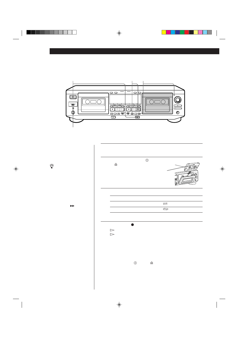 Inspelning, Grundläggande tillvägagångssätt, Skjut direction mode till lämpligt läge | Observera | Sony TC-WE725 User Manual | Page 50 / 92