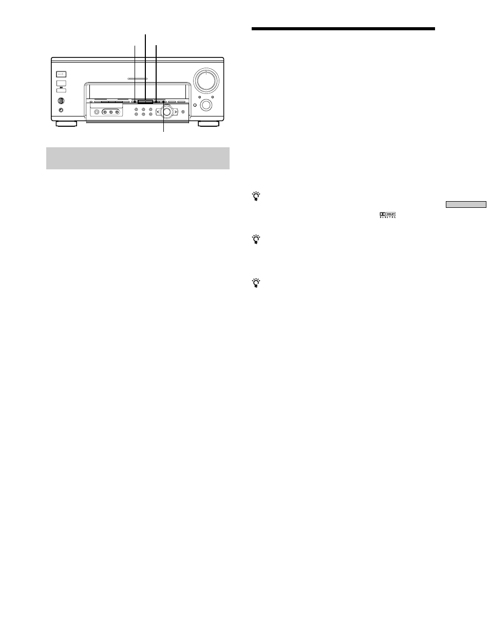 Wahl eines schallfeldes, Wiedergabe mit surr oundklang, Multi channel decoding | Audio split digital / analog, Sound field, Sound field preset mode analog direct | Sony TA-VA777ES User Manual | Page 27 / 228