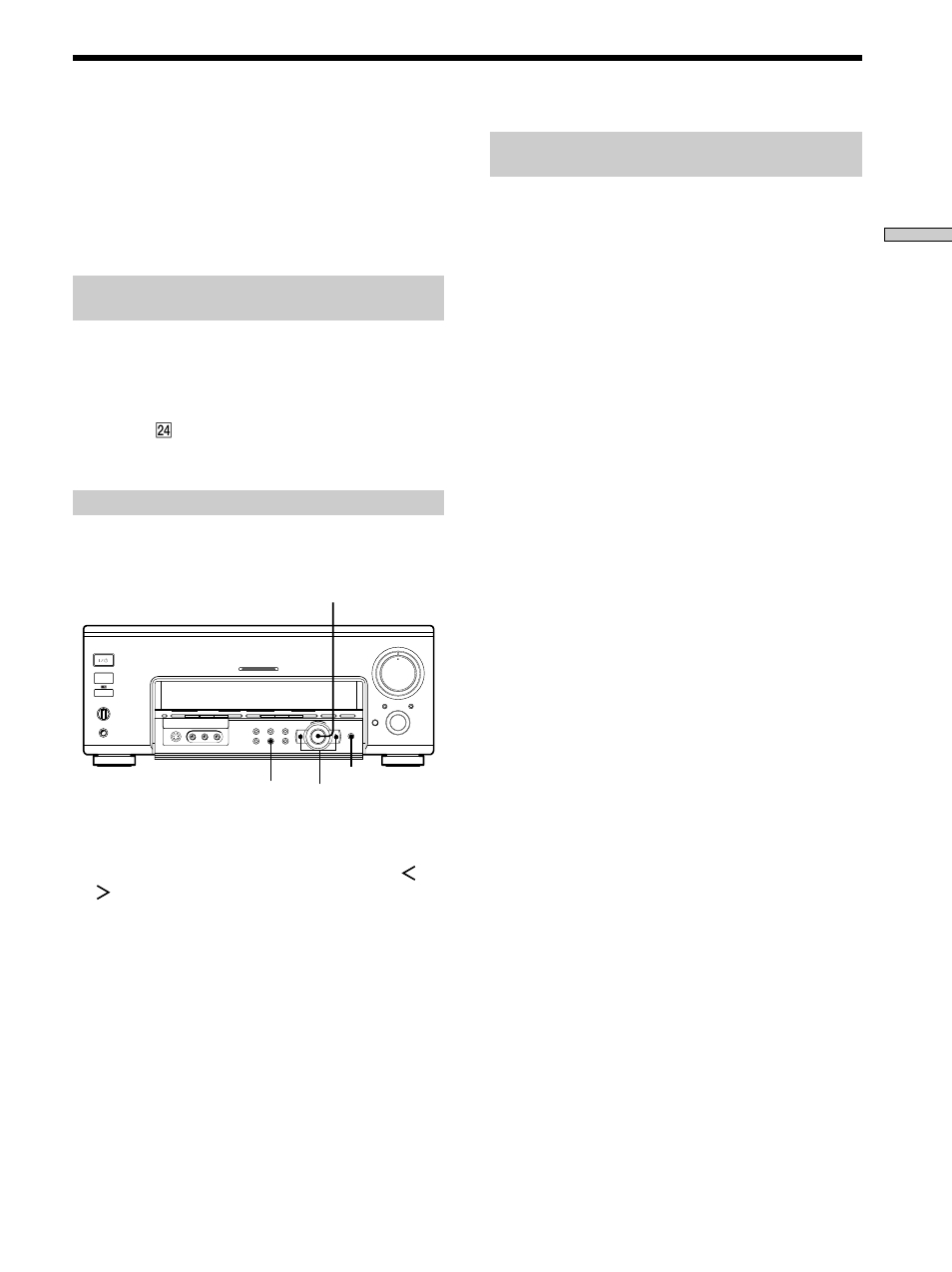 Antes de conectar la alimentación del amplificador, Conexión y configuración del sistema de altavoces, Multi channel decoding | Audio split digital / analog, Sound field, Sound field preset mode analog direct | Sony TA-VA777ES User Manual | Page 71 / 228