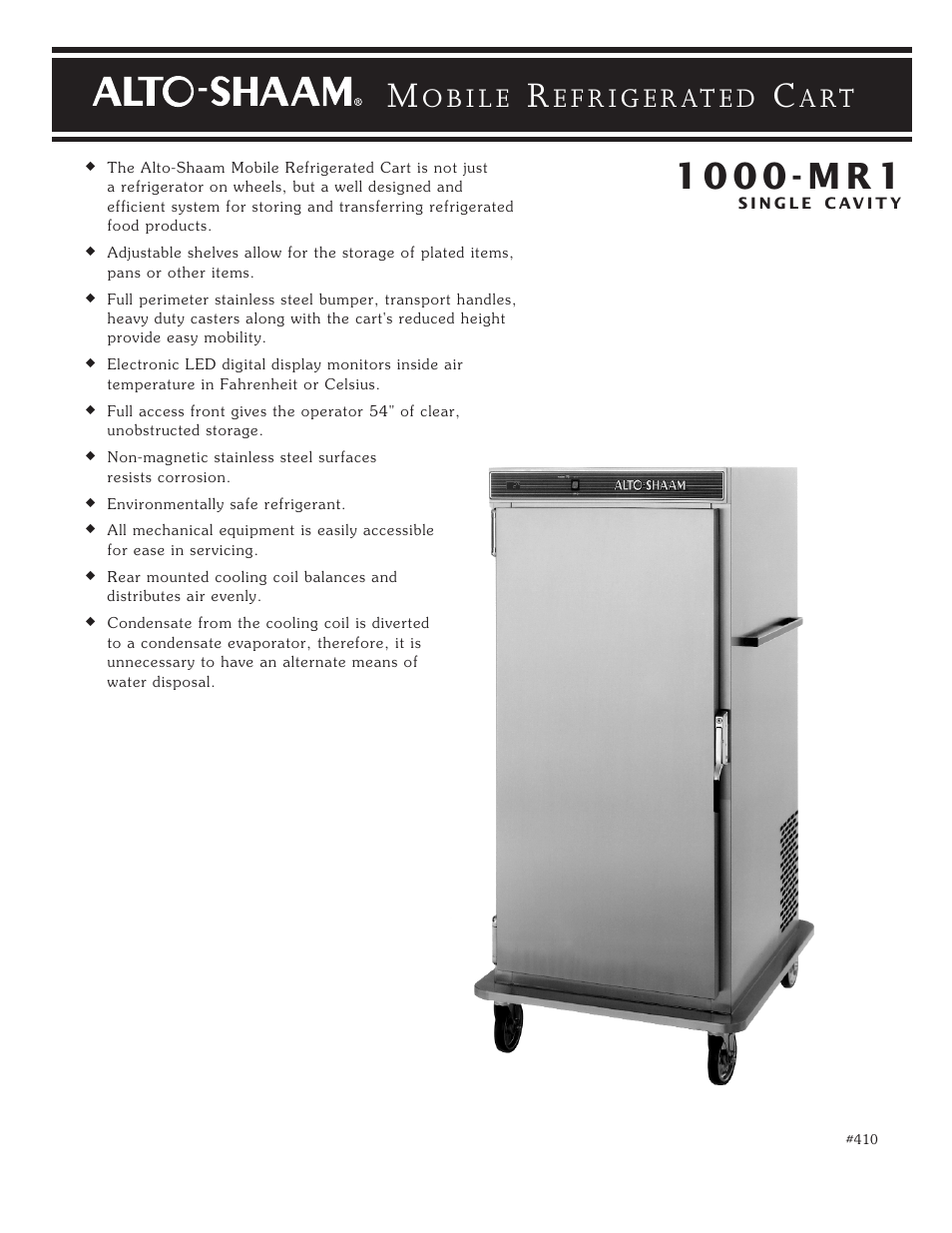 Alto-Shaam 1000-MR1 User Manual | 2 pages