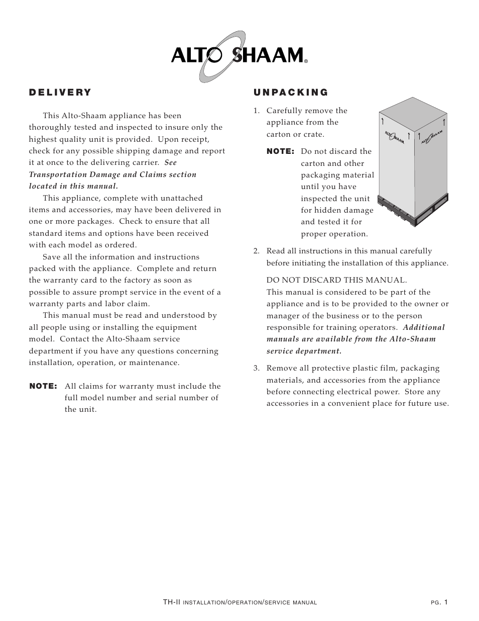 Alto-Shaam 1000-TH-II User Manual | Page 2 / 31