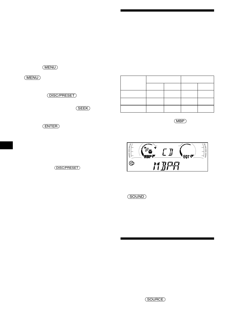 De equalizer instellen, Geluidspositie kiezen | Sony CDX-CA650V User Manual | Page 132 / 138