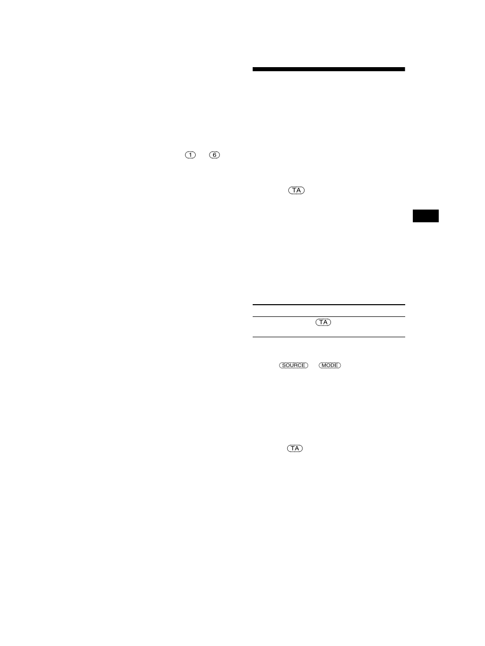 Receiving traffic announcements, Ta/tp | Sony CDX-CA650V User Manual | Page 17 / 138