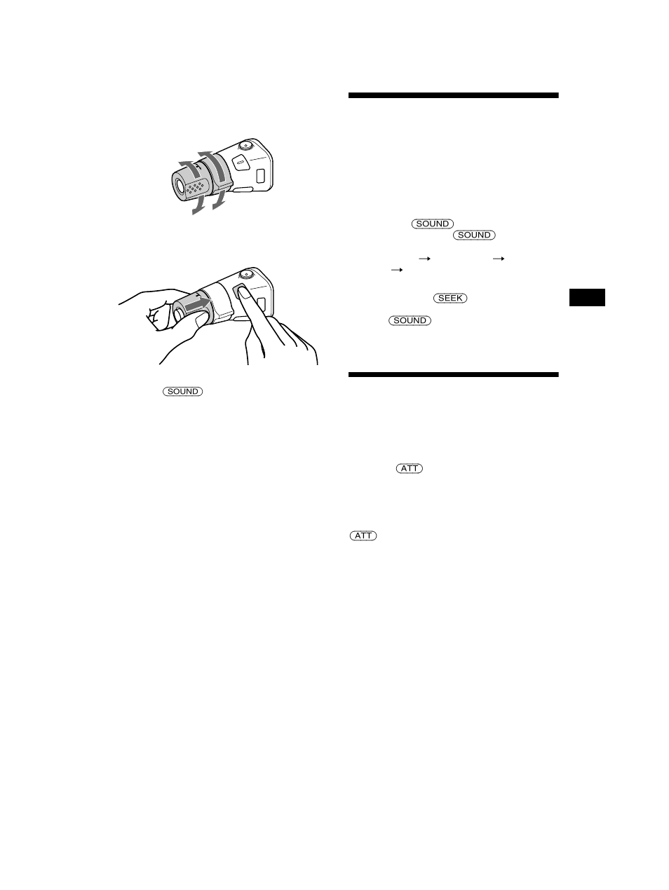 Adjusting the sound characteristics, Quickly attenuating the sound | Sony CDX-CA650V User Manual | Page 21 / 138