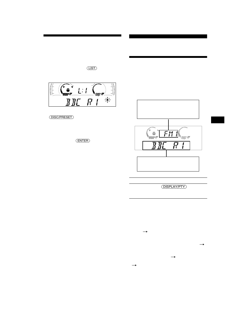 Übersicht über rds, Radio, Einstellen eines senders anhand einer liste | List-up | Sony CDX-CA650V User Manual | Page 43 / 138