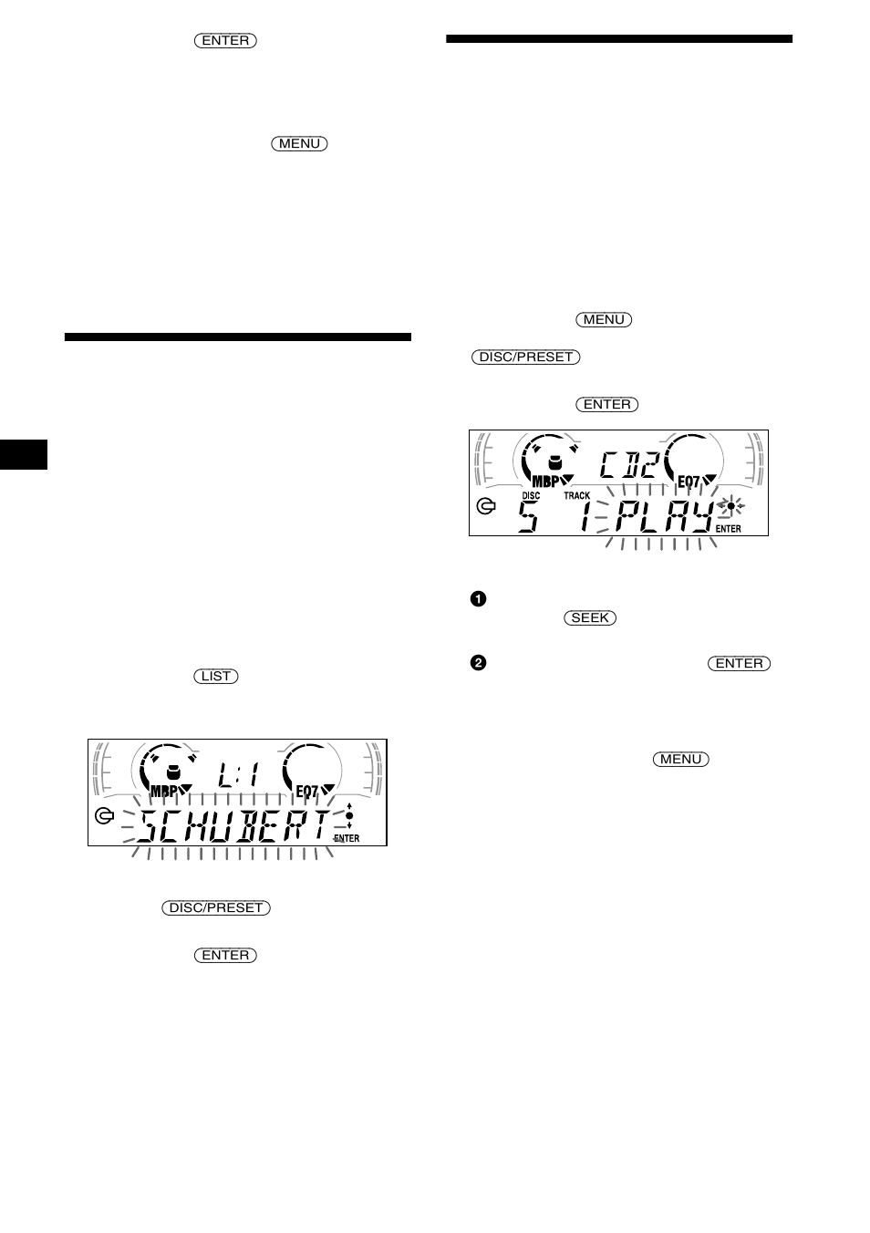 Ricezione delle stazioni memorizzate, Localisation d’un disque par son nom, Sélection de pistes spécifiques pour la lecture | Sony CDX-CA650V User Manual | Page 68 / 138