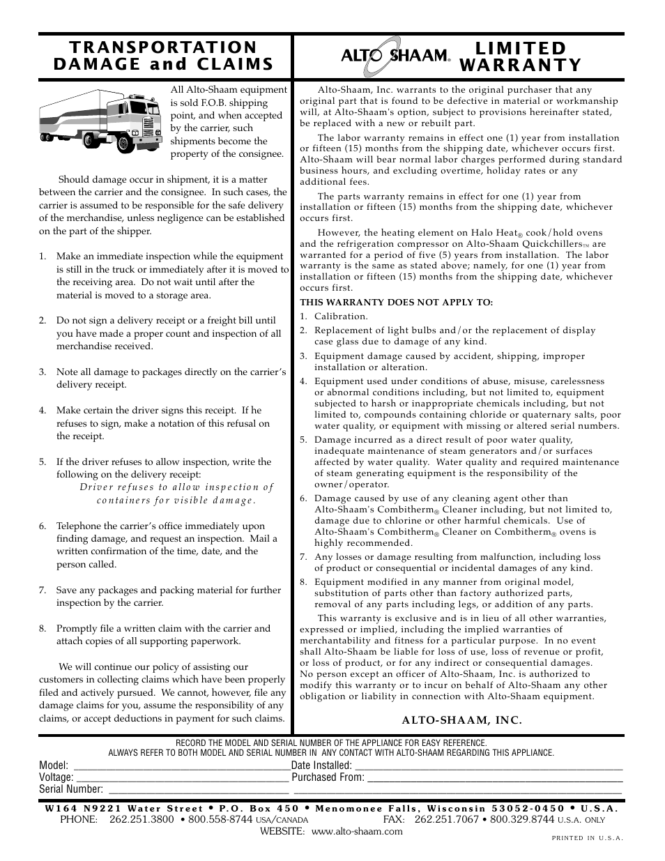 Alto-Shaam 1DN User Manual | Page 33 / 33