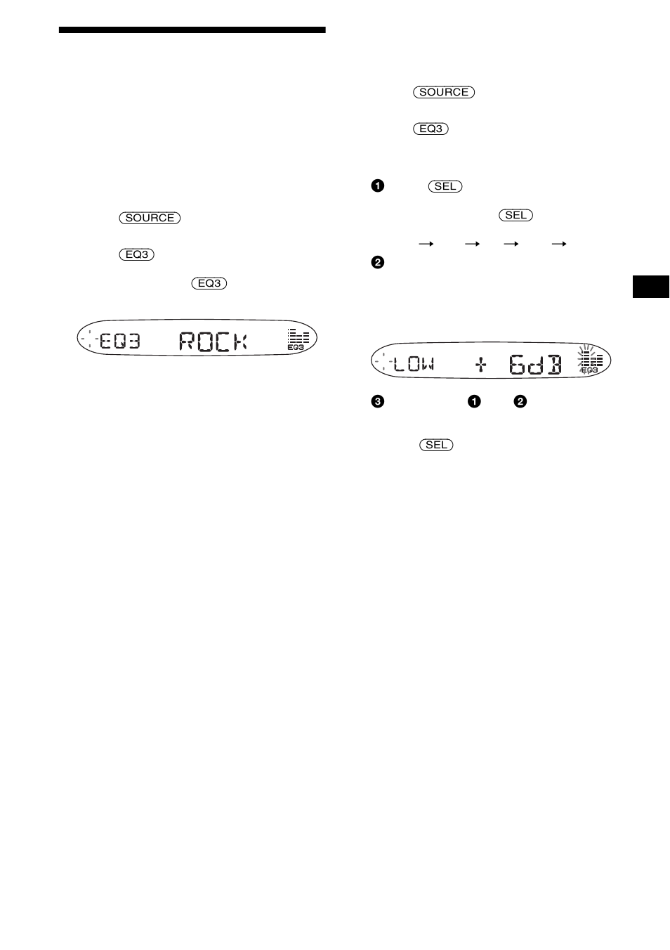 Setting the equalizer (eq3), 13 setting the equalizer (eq3) | Sony CDX-S1000 User Manual | Page 13 / 92