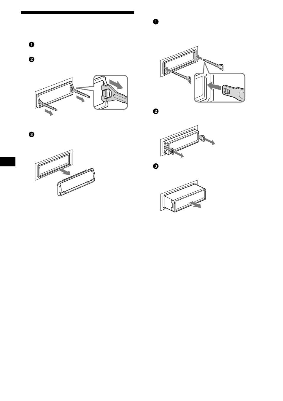 Rimozione dell’apparecchio, 16 rimozione dell’apparecchio | Sony CDX-S1000 User Manual | Page 70 / 92