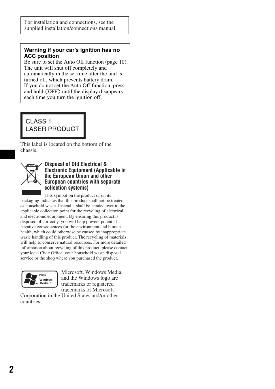 Sony CDX-GT215C User Manual | Page 2 / 88