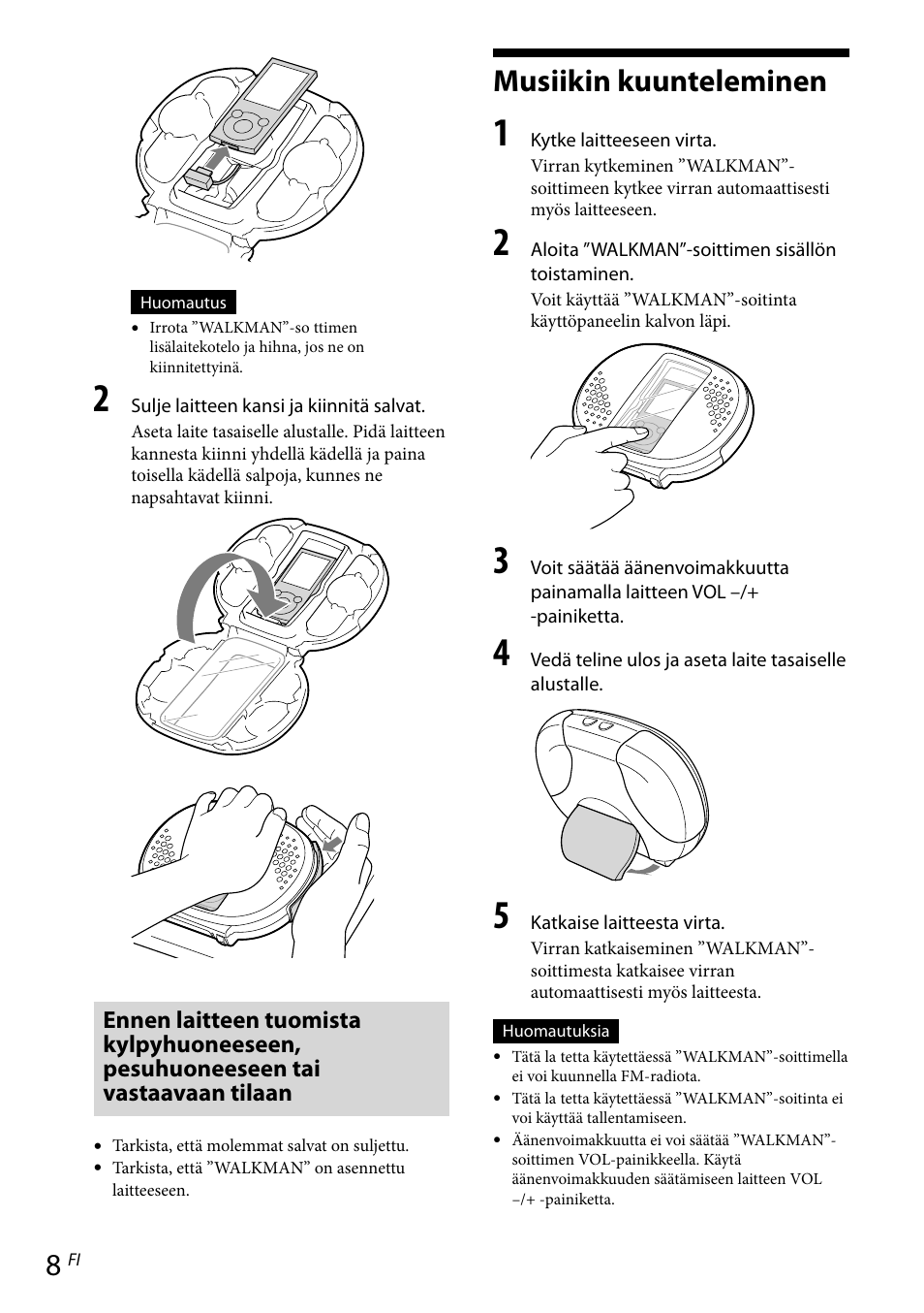 Musiikin kuunteleminen | Sony RDP-NWR100 User Manual | Page 116 / 156