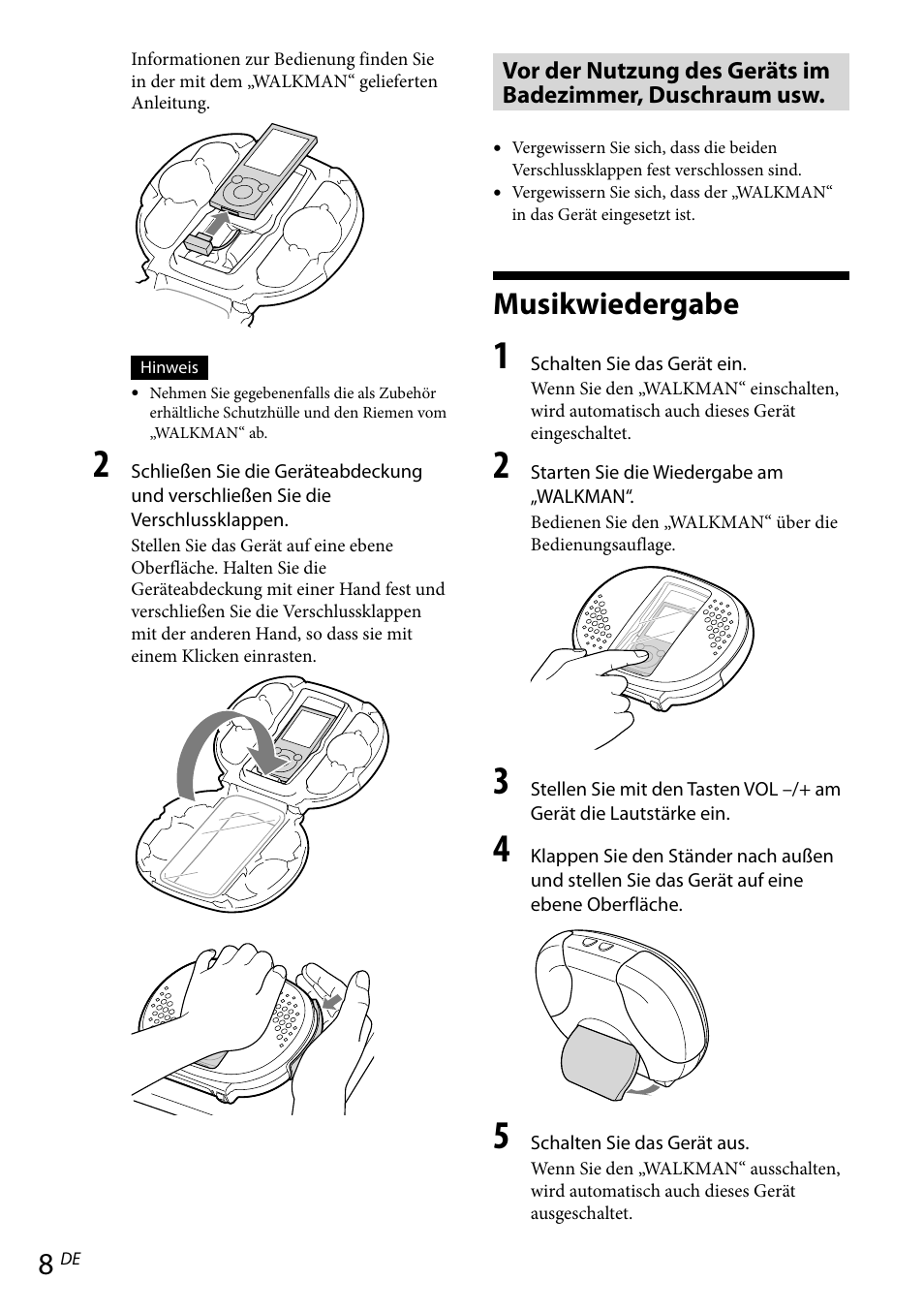 Musikwiedergabe | Sony RDP-NWR100 User Manual | Page 32 / 156