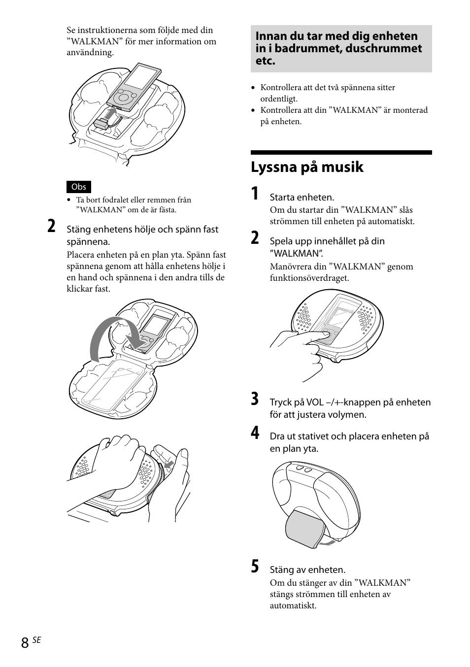 Lyssna på musik | Sony RDP-NWR100 User Manual | Page 92 / 156