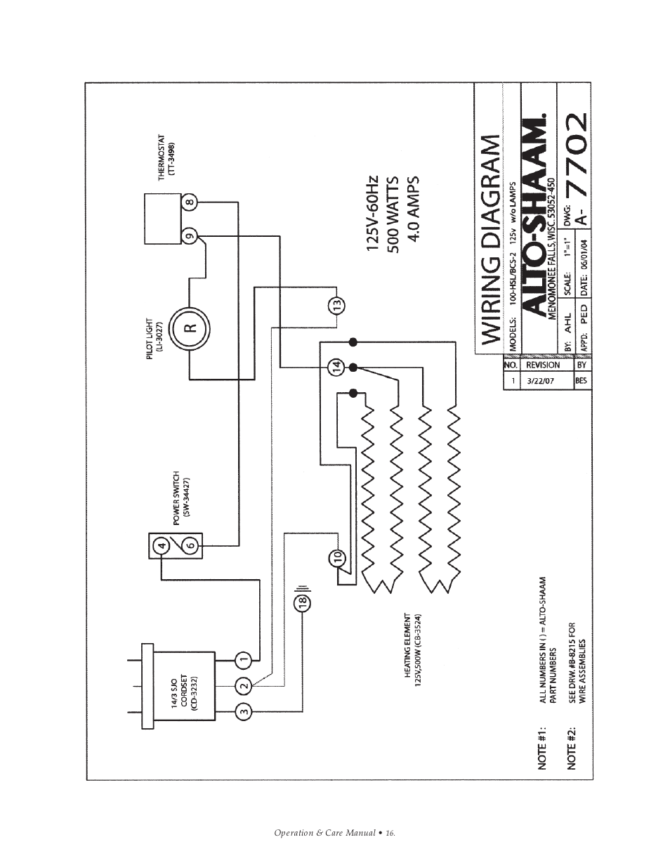 Alto-Shaam Hot Carving Shelf 100-HSL/BCS-2S User Manual | Page 17 / 19