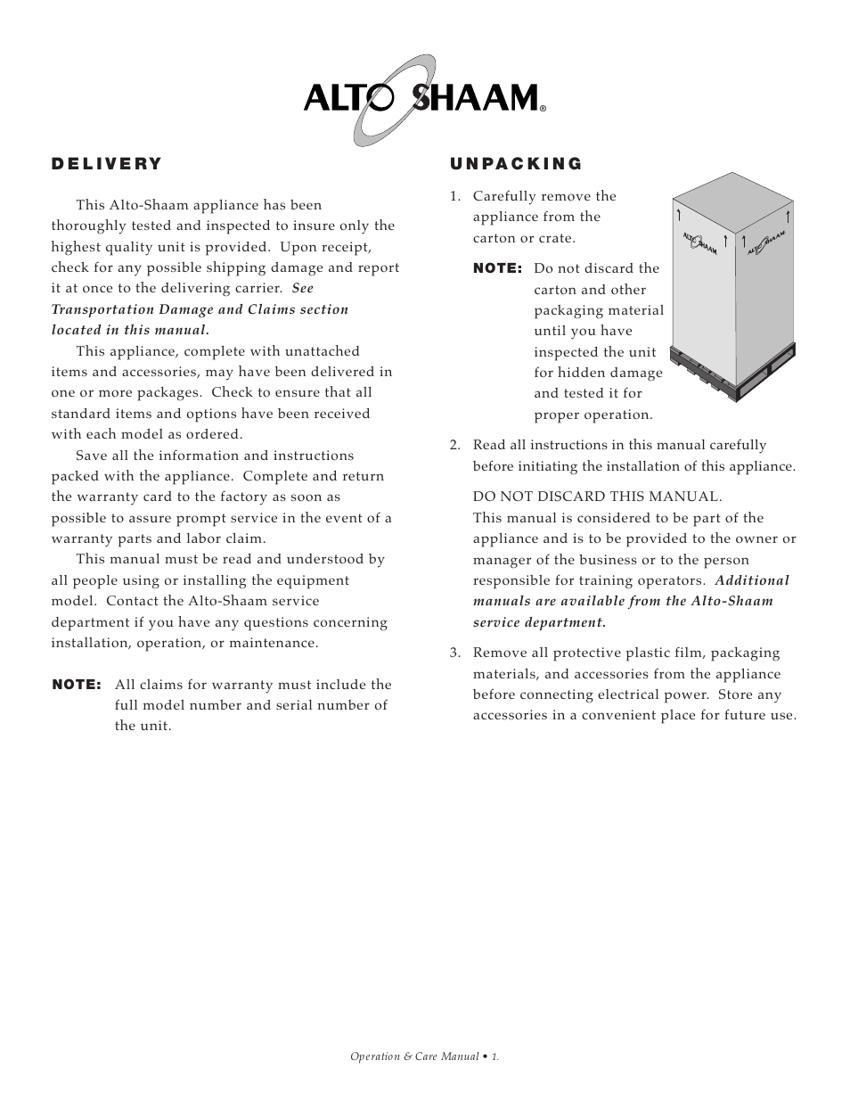 Alto-Shaam Hot Carving Shelf 100-HSL/BCS-2S User Manual | Page 2 / 19