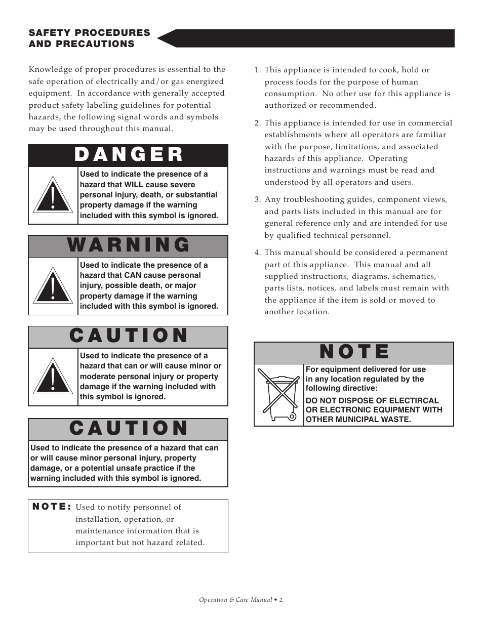 N o t e | Alto-Shaam Hot Carving Shelf 100-HSL/BCS-2S User Manual | Page 3 / 19