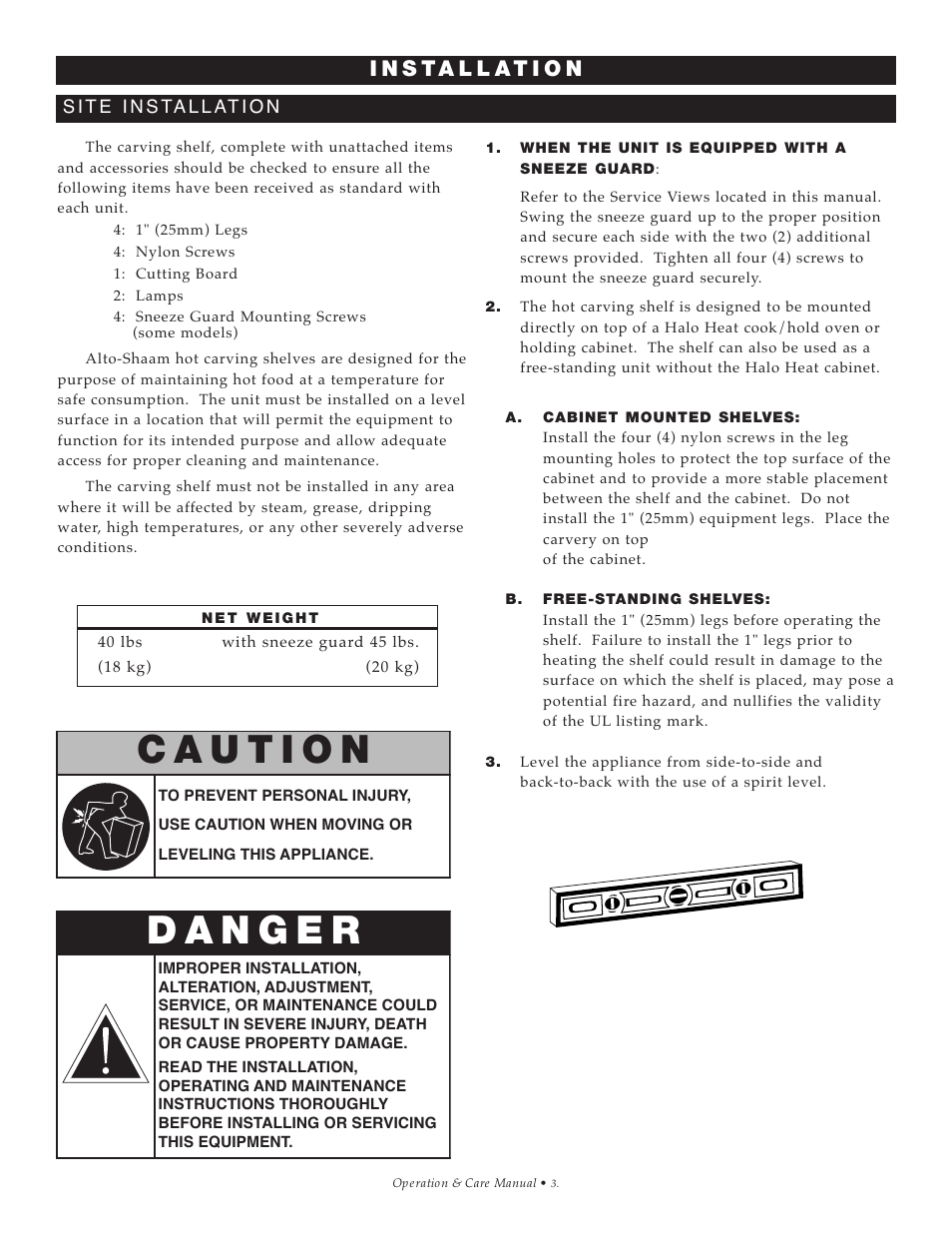 Alto-Shaam Hot Carving Shelf 100-HSL/BCS-2S User Manual | Page 4 / 19