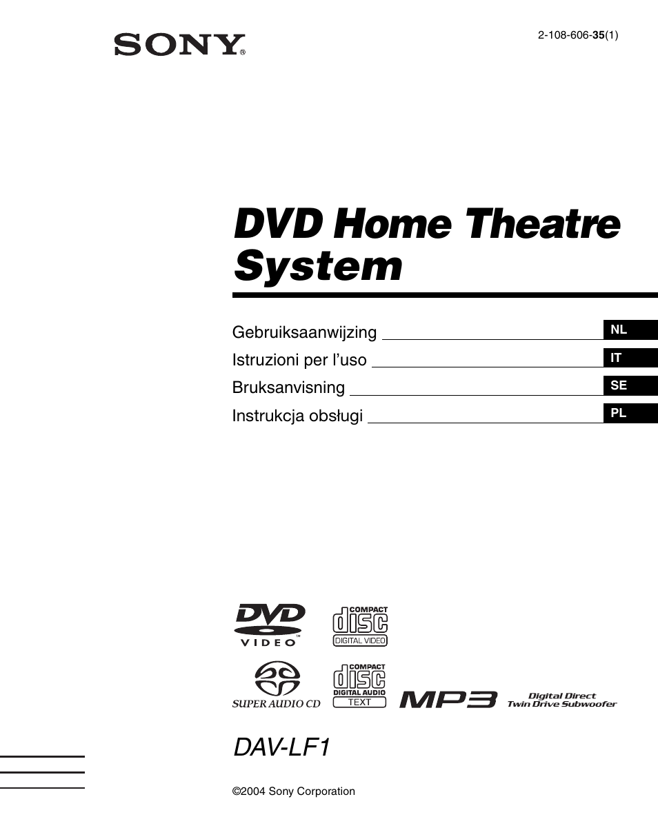 Sony DAV-LF1 User Manual | 488 pages