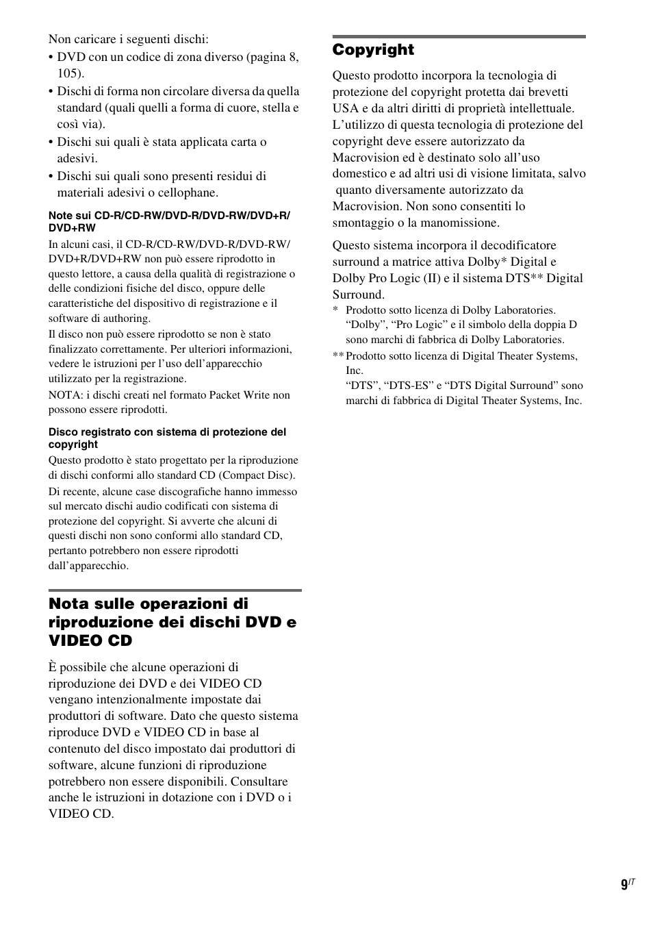 Copyright | Sony DAV-LF1 User Manual | Page 129 / 488