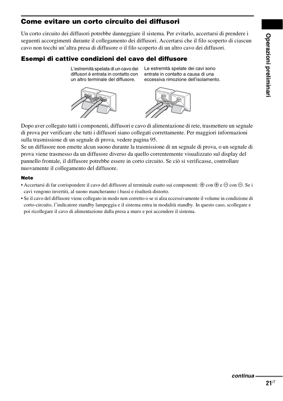 Come evitare un corto circuito dei diffusori | Sony DAV-LF1 User Manual | Page 141 / 488