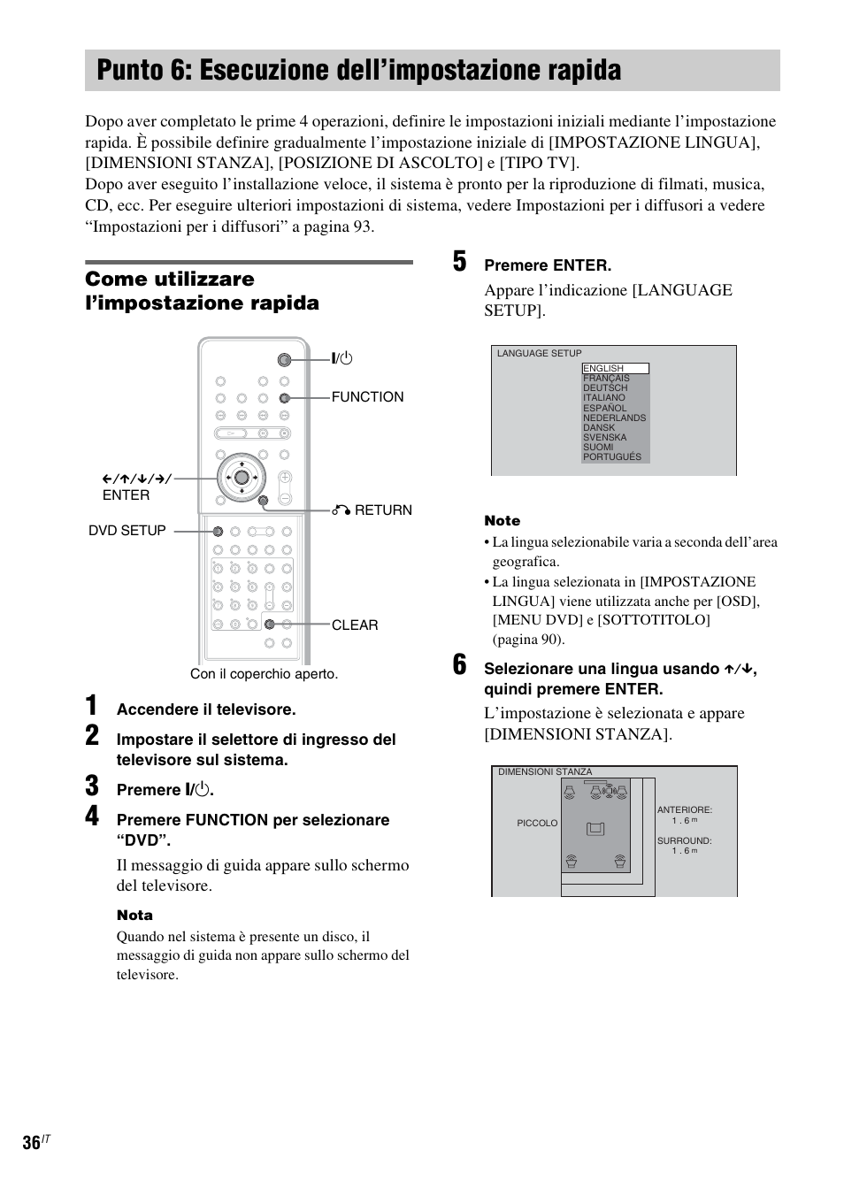 Punto 6: esecuzione dell’impostazione rapida, Punto 6: esecuzione dell’impostazione, Rapida | Come utilizzare l’impostazione rapida | Sony DAV-LF1 User Manual | Page 156 / 488