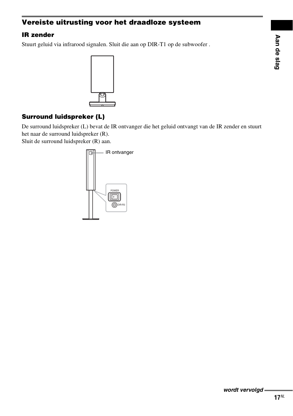 Vereiste uitrusting voor het draadloze systeem | Sony DAV-LF1 User Manual | Page 17 / 488