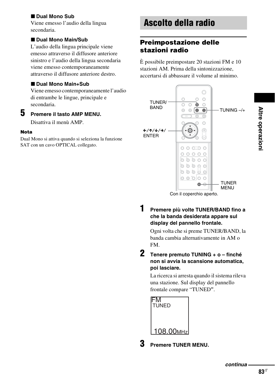 Ascolto della radio | Sony DAV-LF1 User Manual | Page 203 / 488