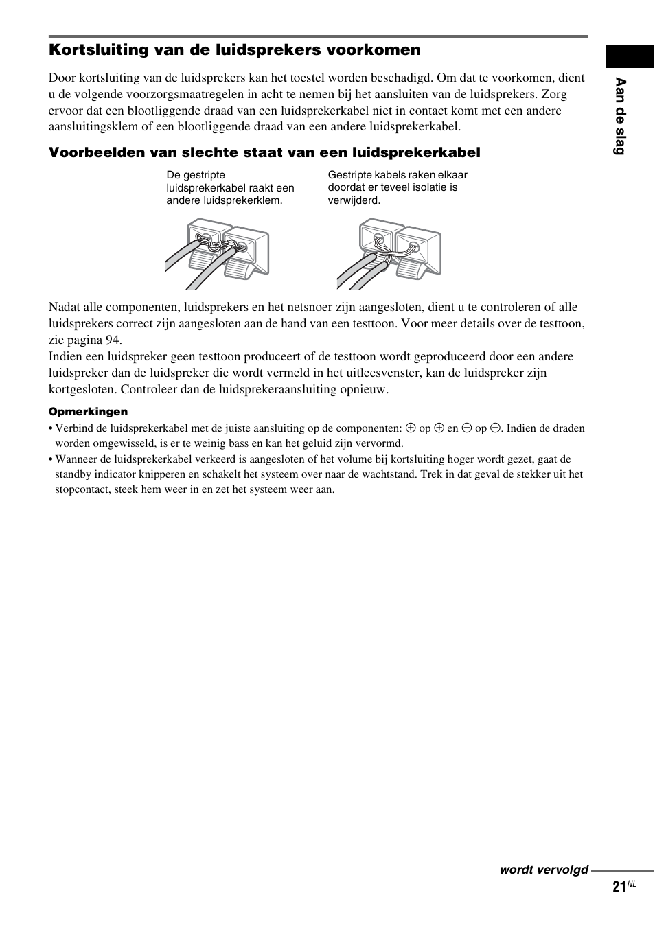 Kortsluiting van de luidsprekers voorkomen | Sony DAV-LF1 User Manual | Page 21 / 488