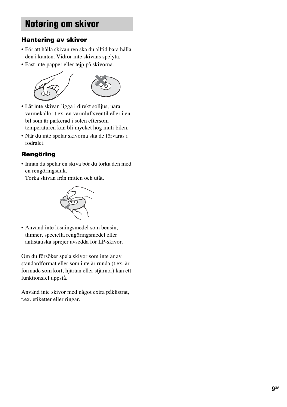 Notering om skivor | Sony DAV-LF1 User Manual | Page 249 / 488