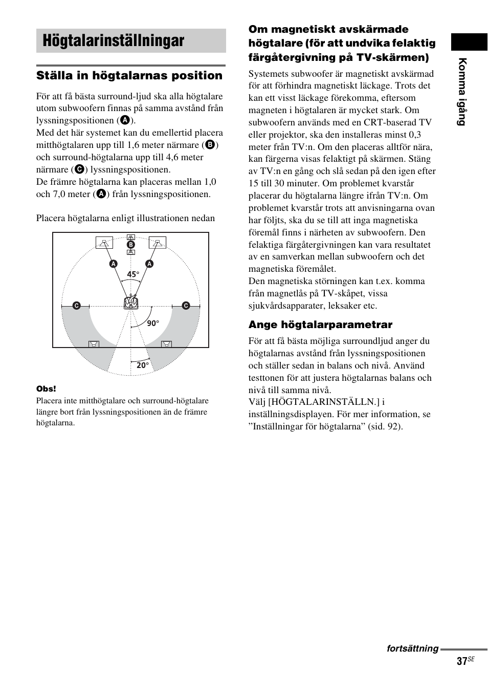 Högtalarinställningar | Sony DAV-LF1 User Manual | Page 277 / 488