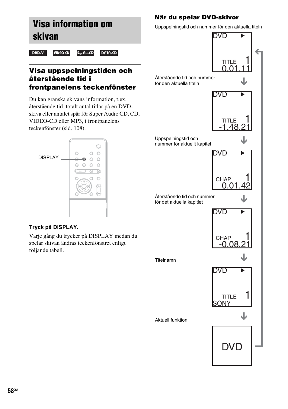 Visa information om skivan | Sony DAV-LF1 User Manual | Page 298 / 488