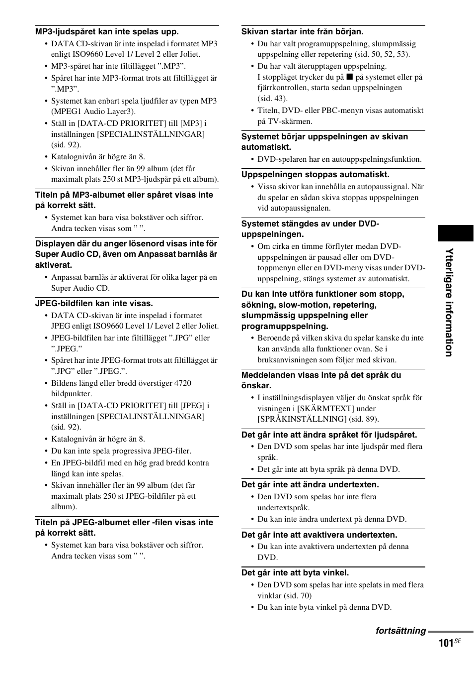 Ytte rligare inf o rma tion 101 | Sony DAV-LF1 User Manual | Page 341 / 488