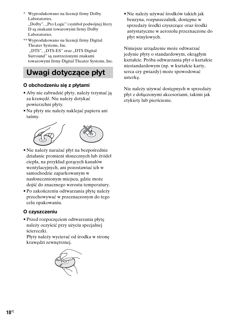 Uwagi dotyczące płyt | Sony DAV-LF1 User Manual | Page 368 / 488