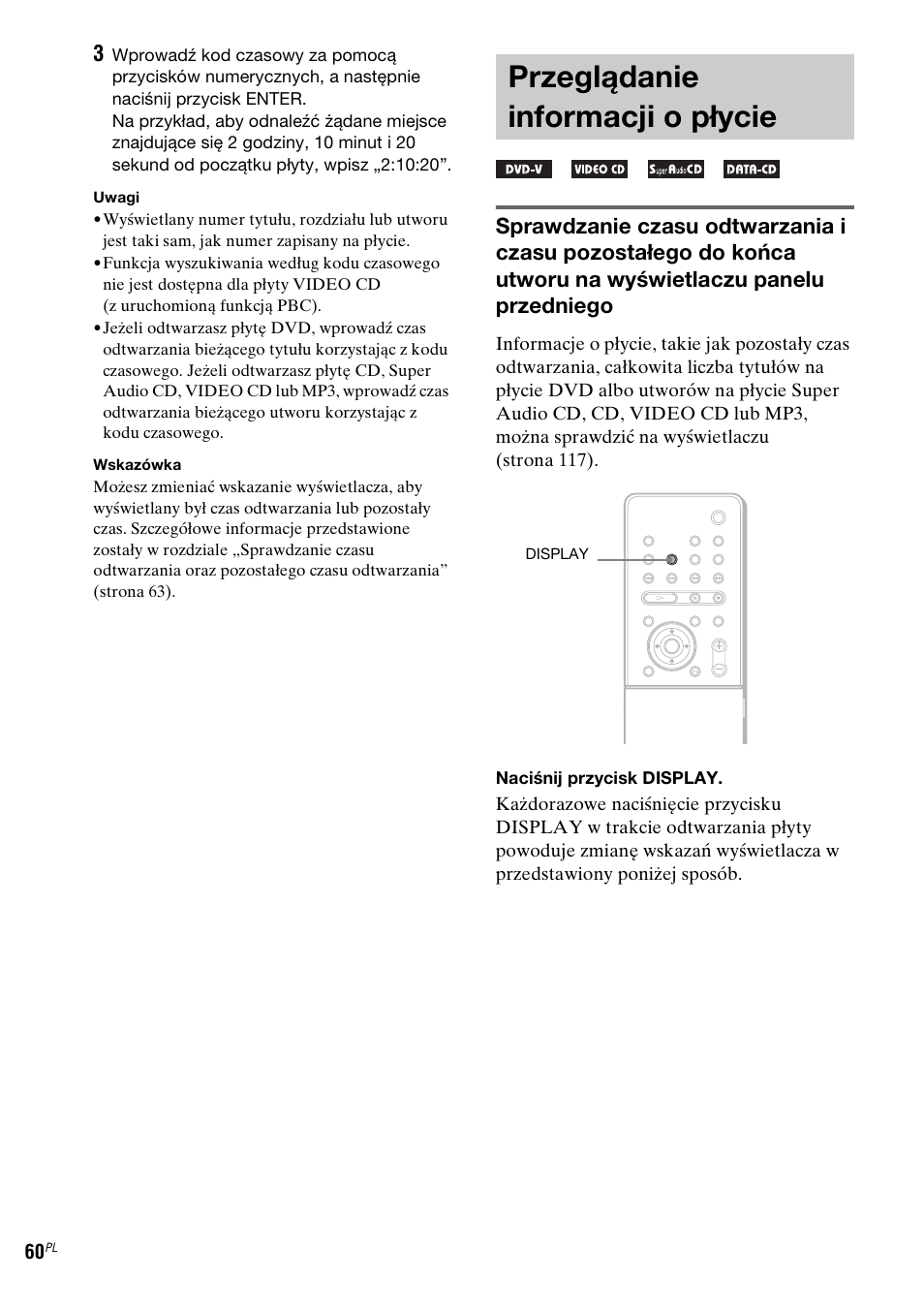 Przeglądanie informacji o płycie | Sony DAV-LF1 User Manual | Page 418 / 488