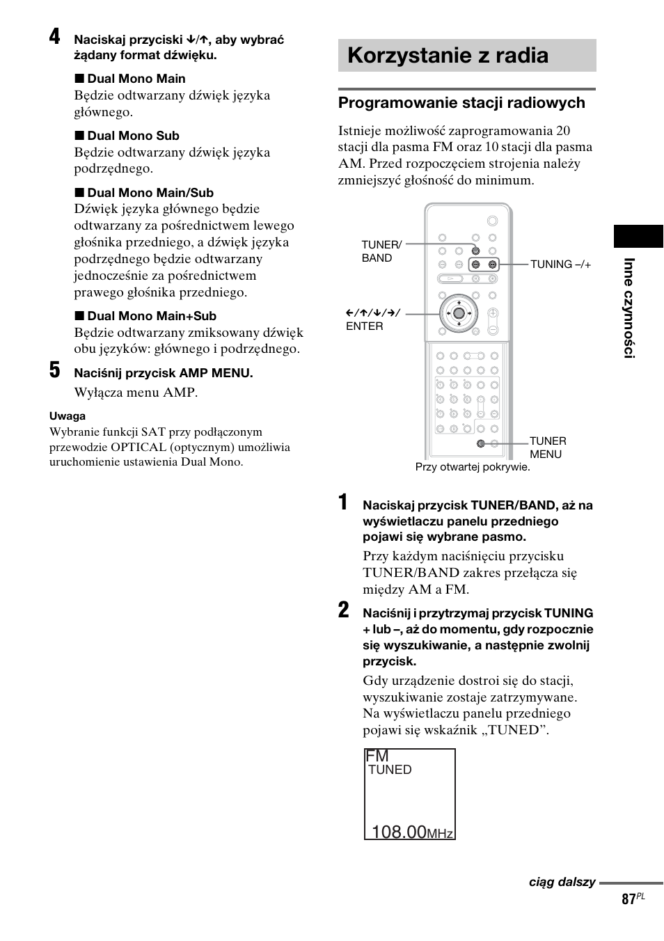 Korzystanie z radia | Sony DAV-LF1 User Manual | Page 445 / 488