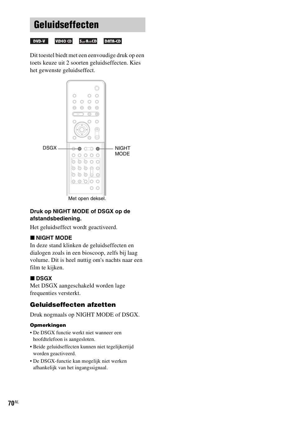 Geluidseffecten | Sony DAV-LF1 User Manual | Page 70 / 488