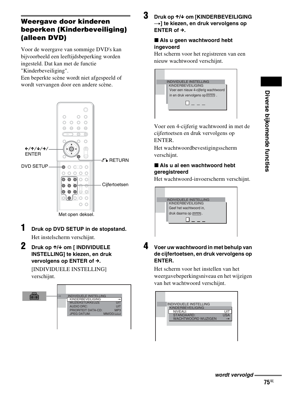 Dive rse bijk ome nde funct ies 75 | Sony DAV-LF1 User Manual | Page 75 / 488