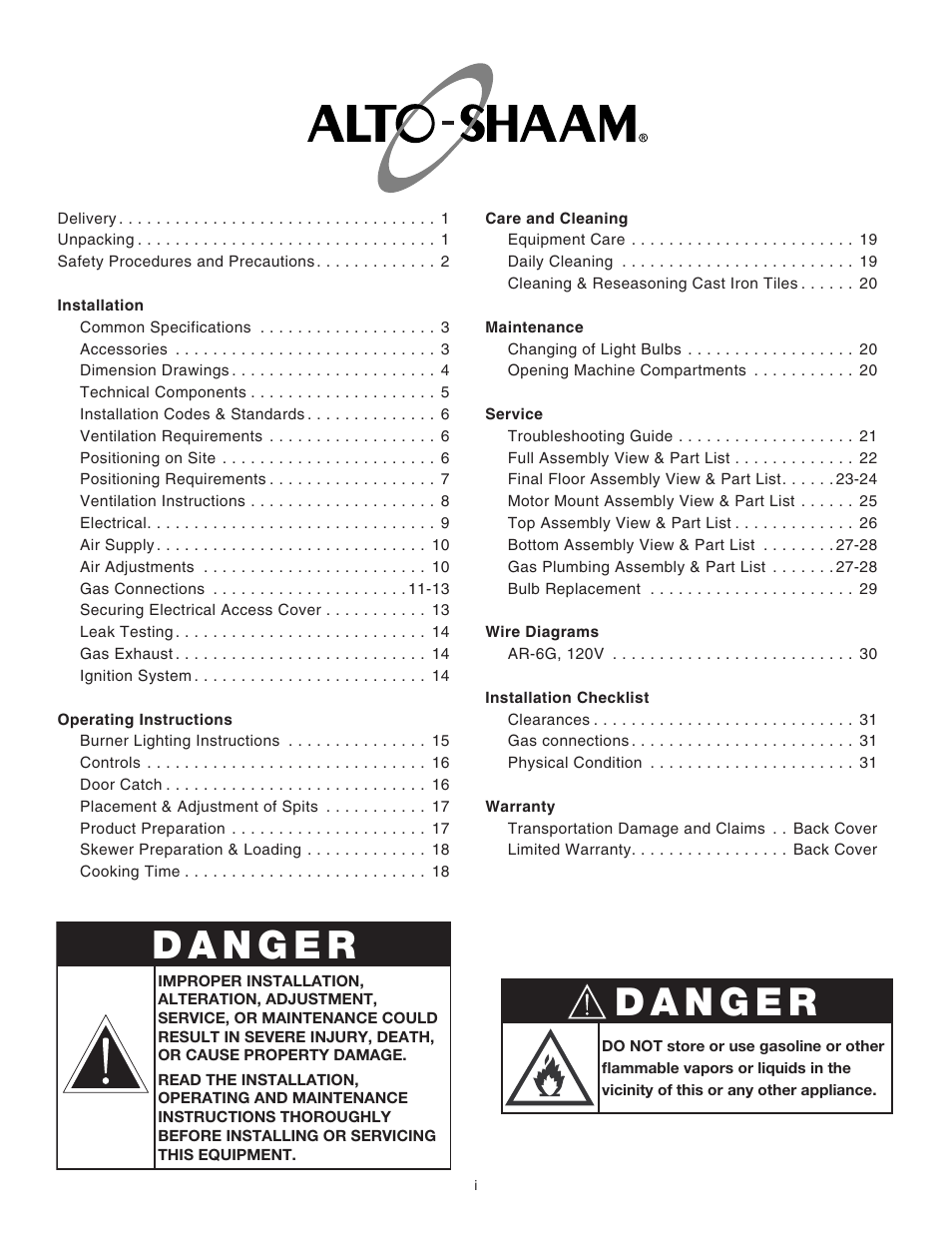 Alto-Shaam AR-6G User Manual | Page 2 / 34