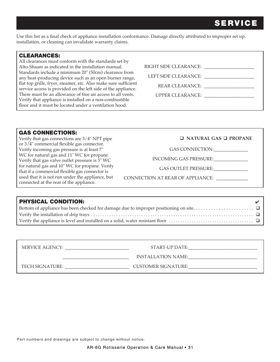 Alto-Shaam AR-6G User Manual | Page 33 / 34