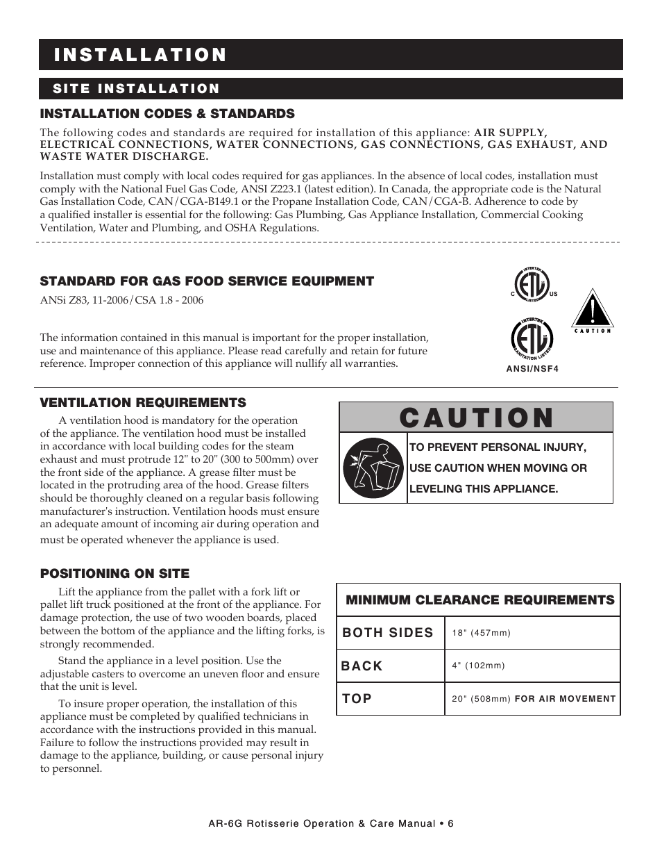 Alto-Shaam AR-6G User Manual | Page 8 / 34