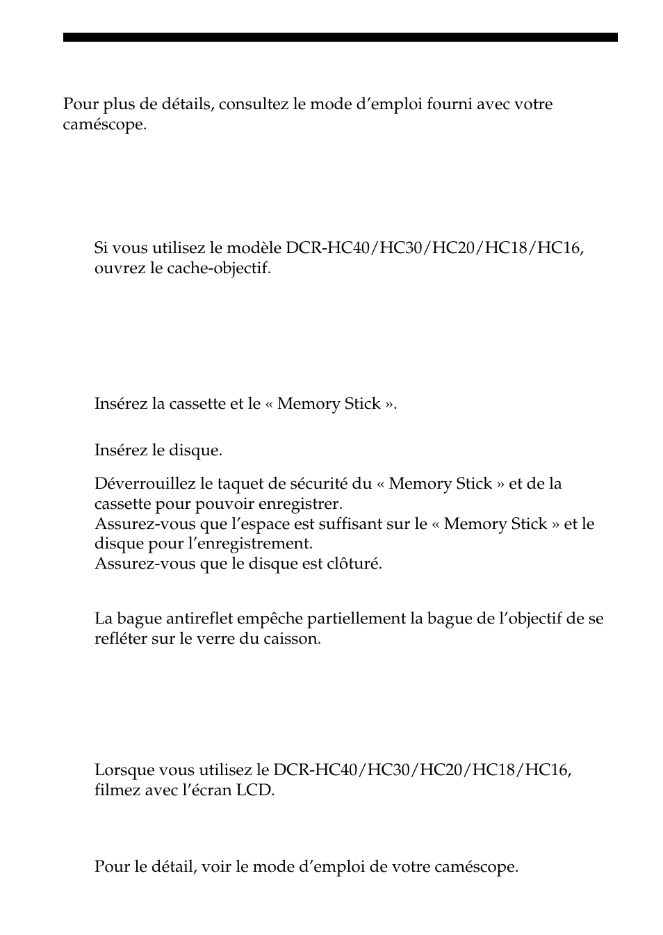 Préparation | Sony SPK-HC User Manual | Page 28 / 292