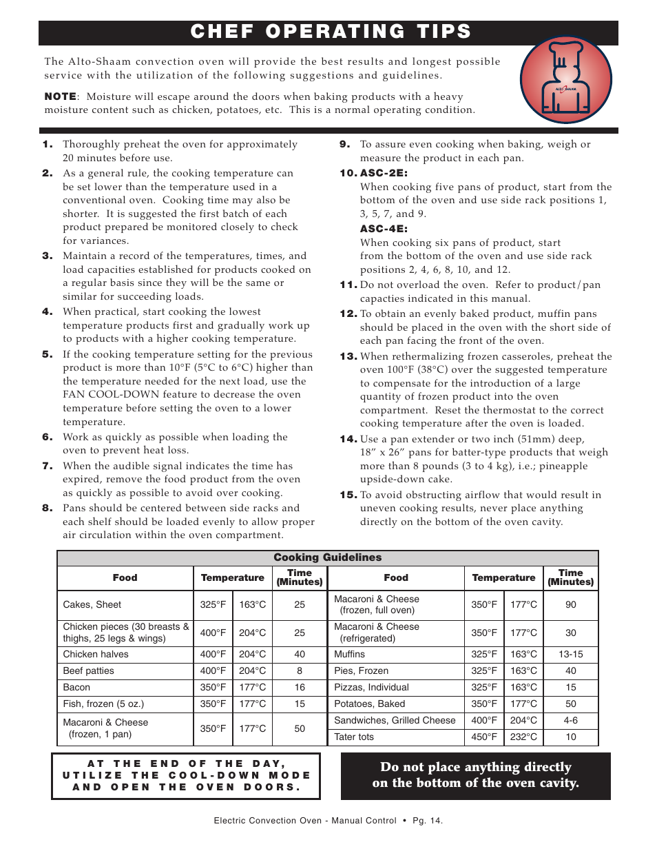 Alto-Shaam ASC-2E User Manual | Page 15 / 33