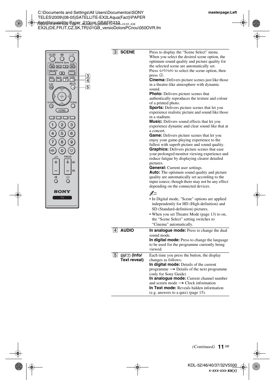 Sony KDL-37W5810 User Manual | Page 11 / 186