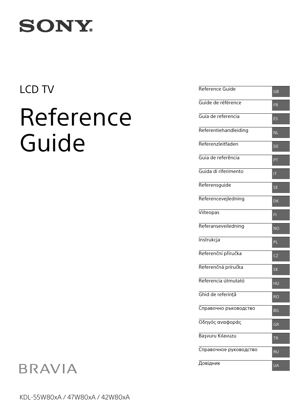 Sony KDL-42W805A User Manual | 92 pages